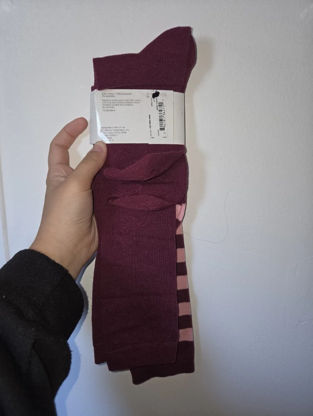 Knee High Striped Socks - Pink & Burgundy